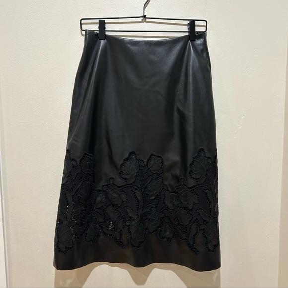 Johnny Was Jade Enid Vegan Leather Black Midi Skirt - Women’s Size XS - Picture 1 of 7